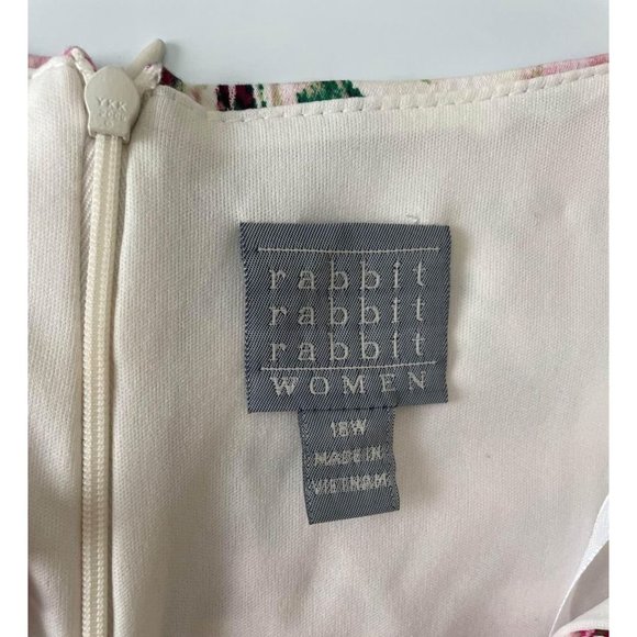 Rabbit Rabbit Rabbit Floral Party Dress Ruffle neck Plus 18W / 2X - Picture 5 of 8